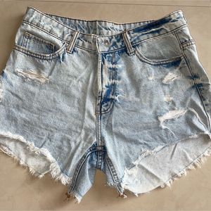 ICE BLUE Denim shorts Unique Color