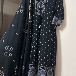 Black Anarkali Suit Set