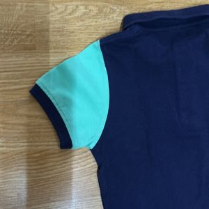 Collar T-shirt For Kids - Blue