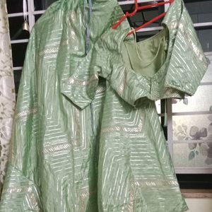 Never Used Pista Green Lehenga Blouse Set