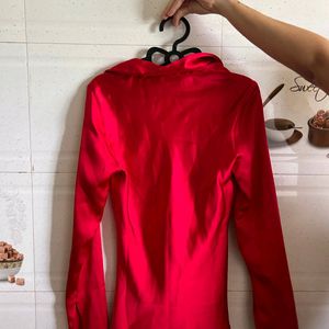 ZARA Red Satin Shirt With Bow detailing (WITH TAGS