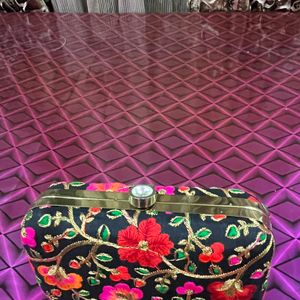 Floral Printed Fabric Clutch