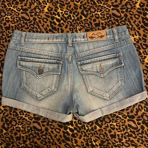 Authentic Vintage Finish Denim Shorts For Women