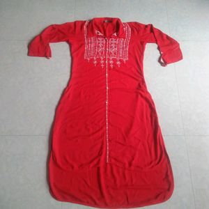 Women Red Kurti