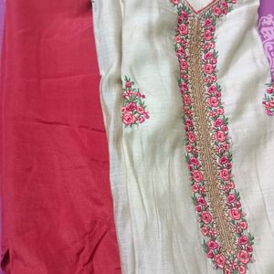 Beautiful Tan And Red Salwar Suit Set