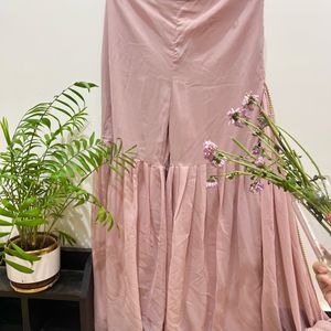 🩰Peach Mauve Palazzo Trouser With Duppata