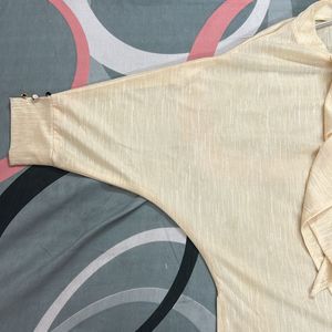 Linen Blend Casual Top With Large Sleeves