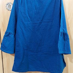 Women Blue Embroidered Top