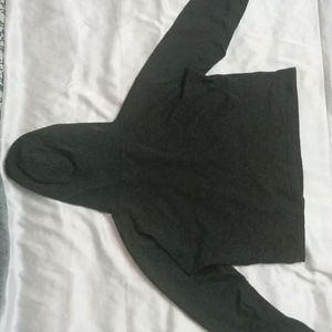 Charcoal Croped Hoodie