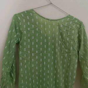 Green Chikinkari Kurta