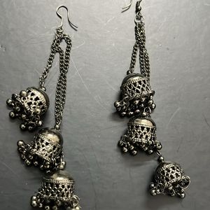 Oxidised Black Earrings