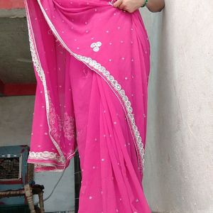 Pink Saree Only Rupees