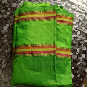 Parrot Green Silk Saree