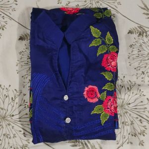 Navy Blue Straight Kurta Medium Size