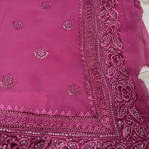 Pink Chiffon Party Saree