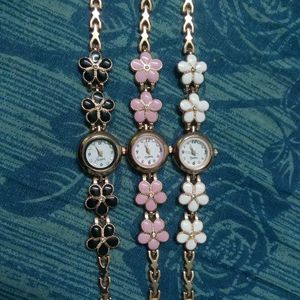 Flower  Dial metal Strap Analog