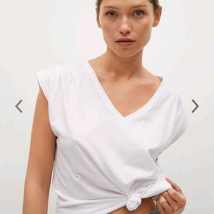 ORIGINAL MNG Brand White Solid MANGO TOP