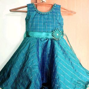 Peacock blue party wear for kids