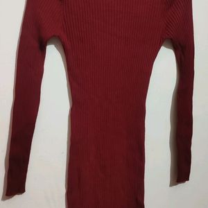 Maroon Winter Dress For Girl Or Woman 28- 30 Bust