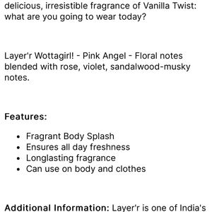 Wottagirl Body Mist