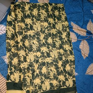 Floral Print Chiffon Saree