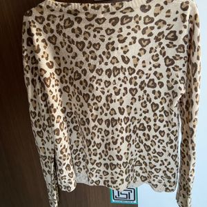 Woollen Shrug , Leopard Print, Fits S And M