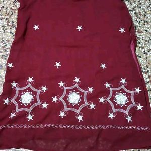 PlusSize Maroon HalfSleev Kurta