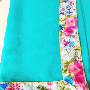 Ocean Blue Saree with Stunning Design