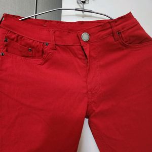 Red Stretchable Jeans/Trousers