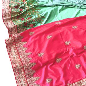 Heavy Embroidery Silk Saree With Blouse