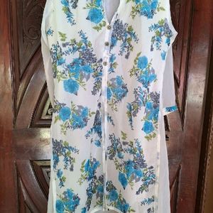 Floral White Kurta