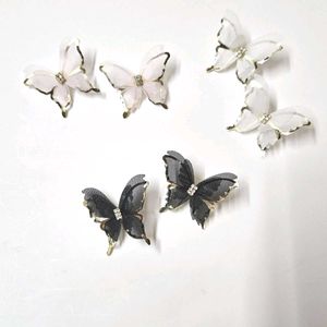 Unique Korean Butterfly Earrings Combo of 3