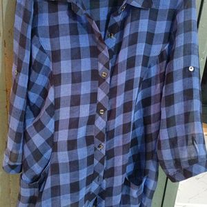 Blue Checkered Top Shirt