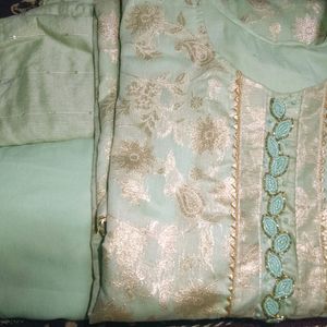 Like New Silk Dress Top Bottom Dupatta XXL