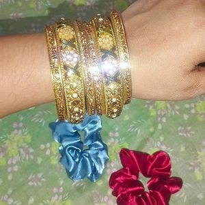 Combo Of Velvet Bangles