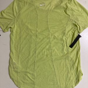 Nike Women Printed Round Neck Light Green T Shirt