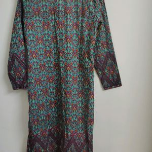 Printed Kameez With Churidar Pant Chiffon Dupatta