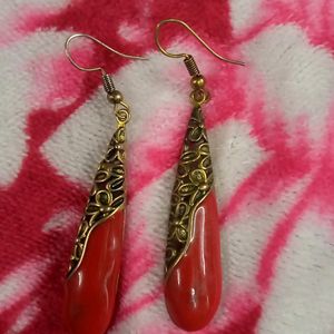 Red And Golden colour earings