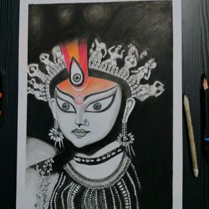 Durga Maa Orignal Hand Made Portrait