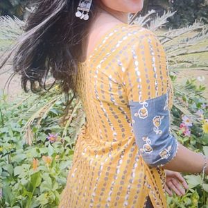 Vibrant Yellow Daily Wear Kurti