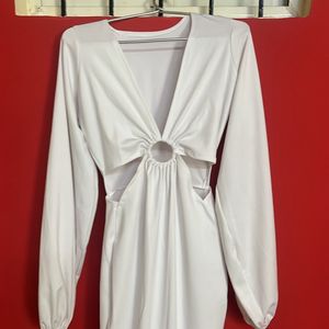 Cut Out White Dress Size S