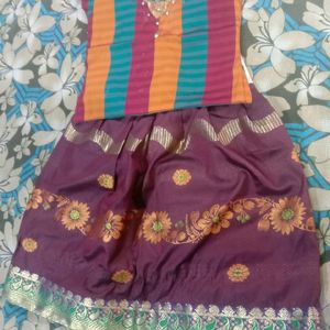 Girl Frock Ad Brocade  Skirt