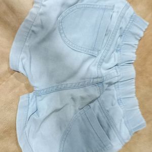 Blue Denim (Thin) Shorts For Kids(Girls)