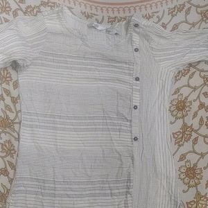 White Kurti With Black Stripes From Max