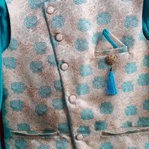 turquoise blue colour men's ethnic wear