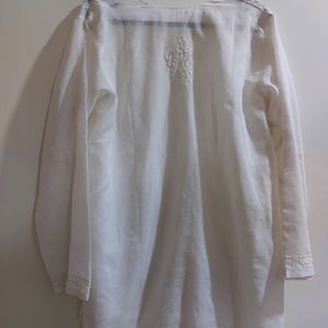 White Chikan Kurta Top