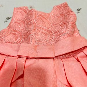 Peach Color Lace Dress