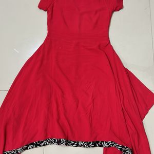 Women’s Red Asymmetric Kurta