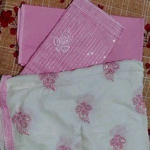 New Fine Pure Cotton Pink Suit Fabric