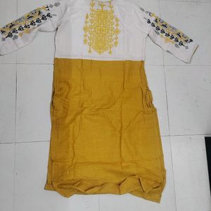 White & Yellow Kurti